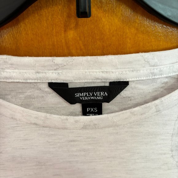 Simply Vera Vera Wang Women’s White Floral Short Sleeve Top PXS - Picture 4 of 13